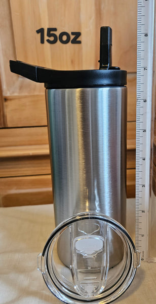 # CUSTOM Tumbler ~ 15oz - 2 lids