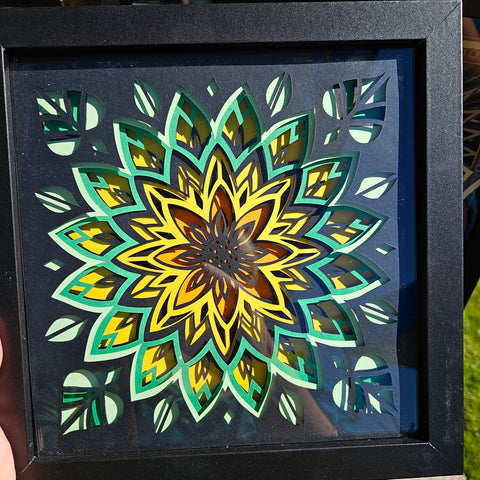Mandala - 8"x 8" - Shades of Green