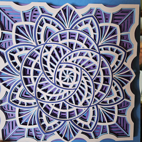 Mandala - 8"x 8" - Interlocked Purple