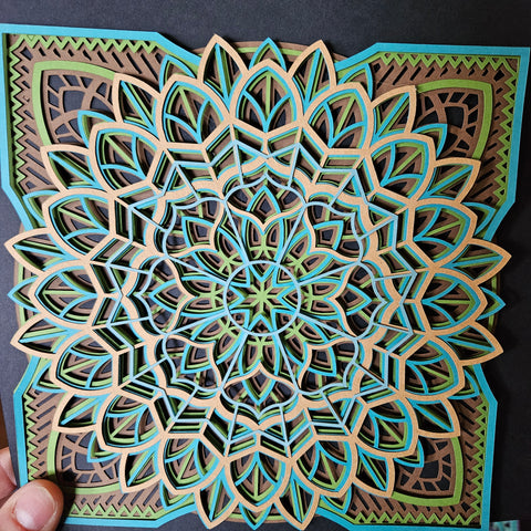 Mandala - 8"x 8" - Cornflower, Teal Earth