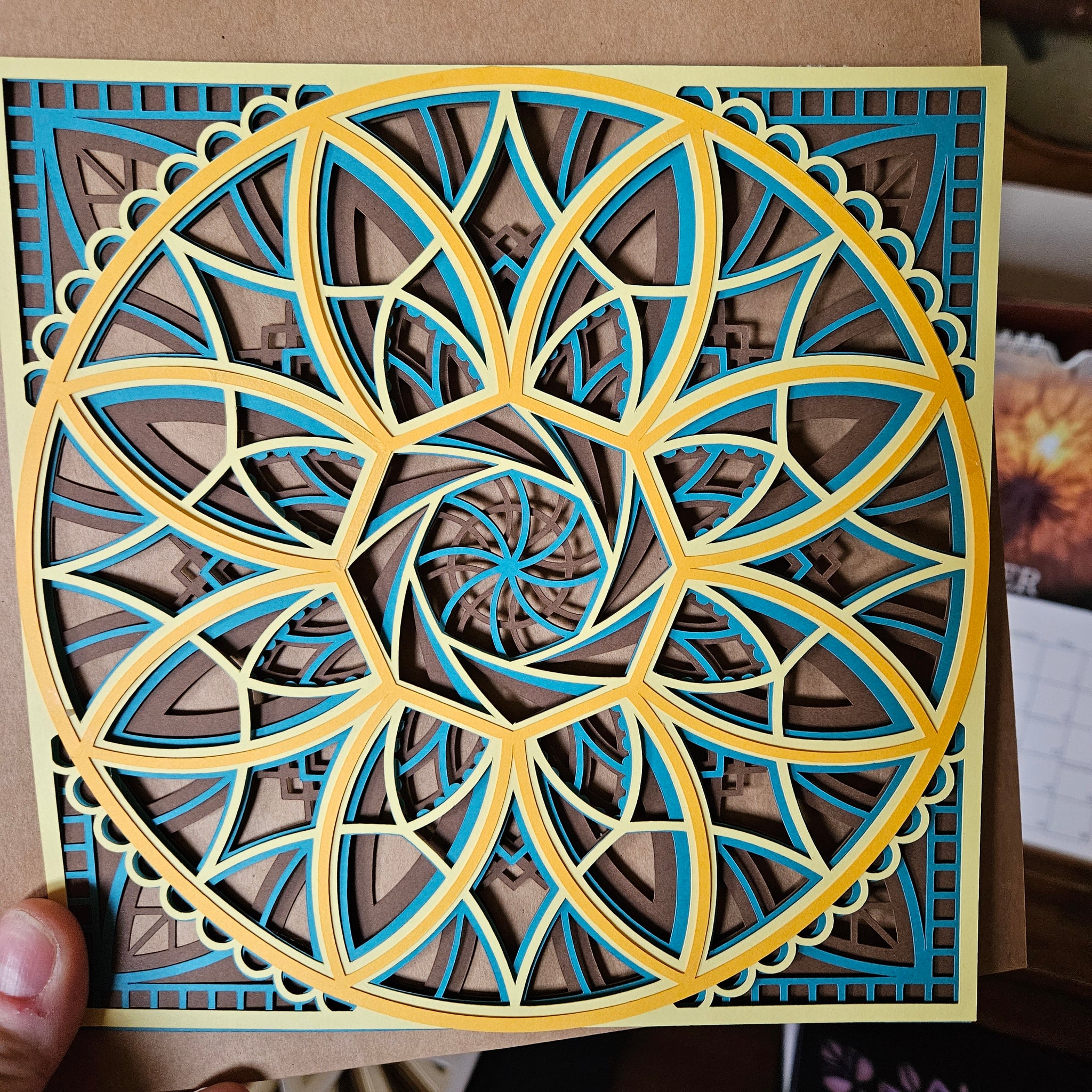 Mandala - 8"x 8" - Yellow Spokes