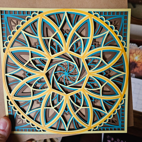 Mandala - 8"x 8" - Yellow Spokes