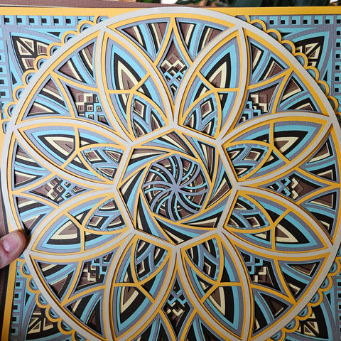 Mandala - 12" x 12" - Spokes, Yellow