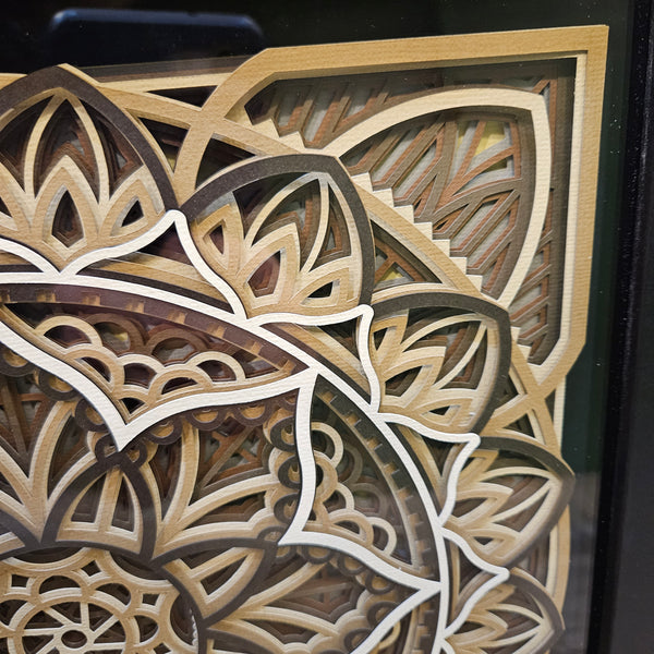 Mandala - 12" x 12" - wood light