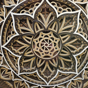 Mandala - 12" x 12" - wood light