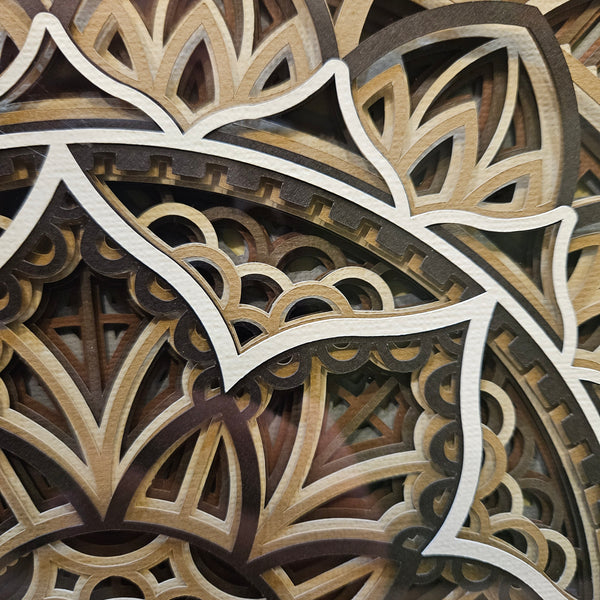 Mandala - 12" x 12" - wood light