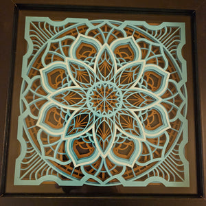 Mandala - 8"x 8" - Teal on Earth