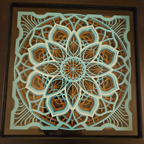 Mandala - 8"x 8" - Teal on Earth
