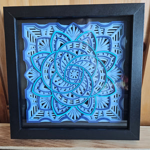 #20 Mandala - 8"x 8" - Interlocked Blues