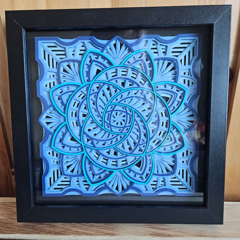 #20 Mandala - 8"x 8" - Interlocked Blues
