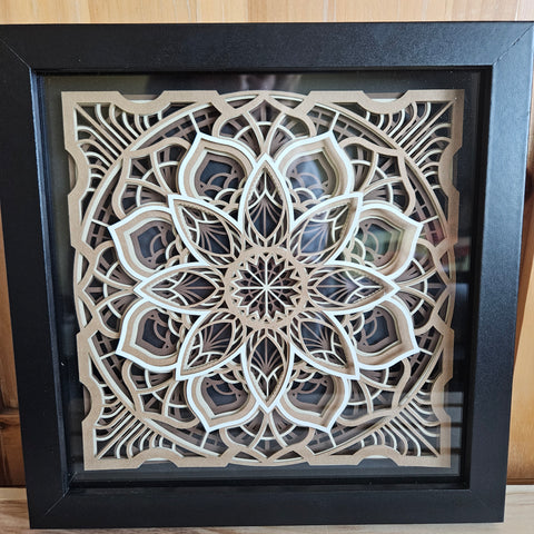 #13 Mandala - 8"x 8" - Brown delicate