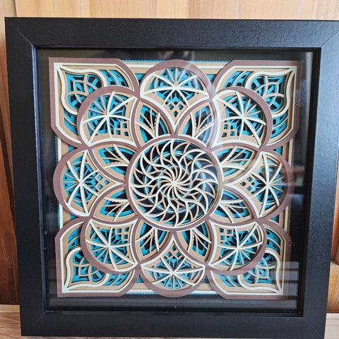 #17 Mandala - 8"x 8" - Spiral Browns