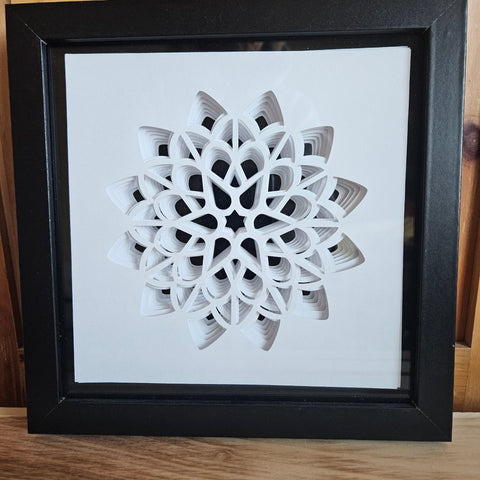 #16 Mandala - 8"x 8" - Snowflake, White