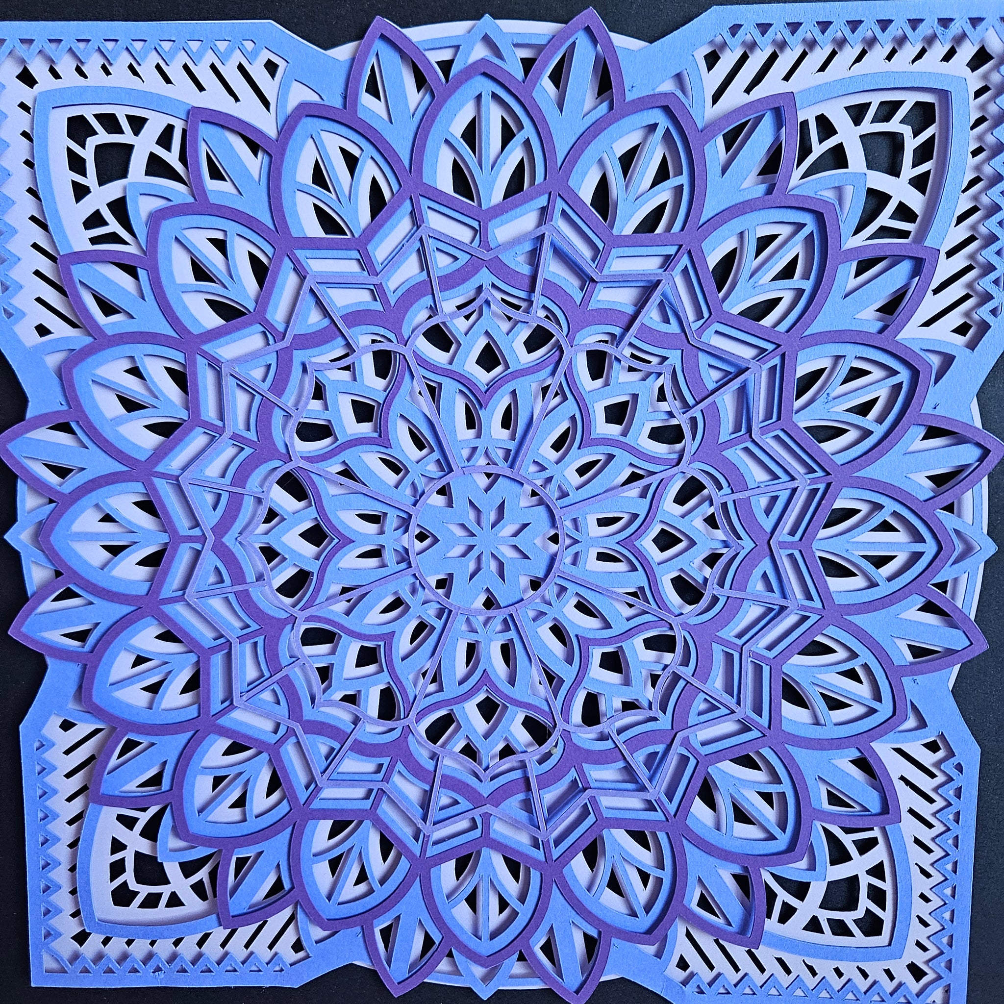 #19 Mandala - 8"x 8" - Cornflower, Blues