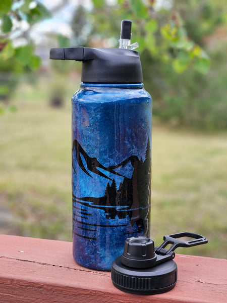 # CUSTOM Water Bottle ~ 32 oz - 2 lids