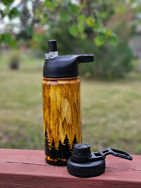 #305 Water Bottle ~ 18 oz-2 lids