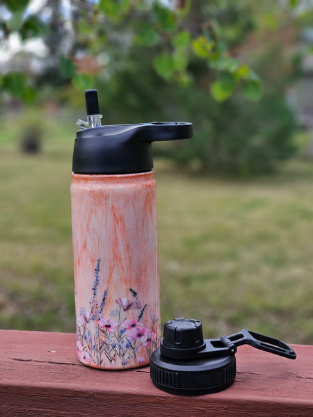 # CUSTOM Water Bottle ~ 18 oz - 2 lids
