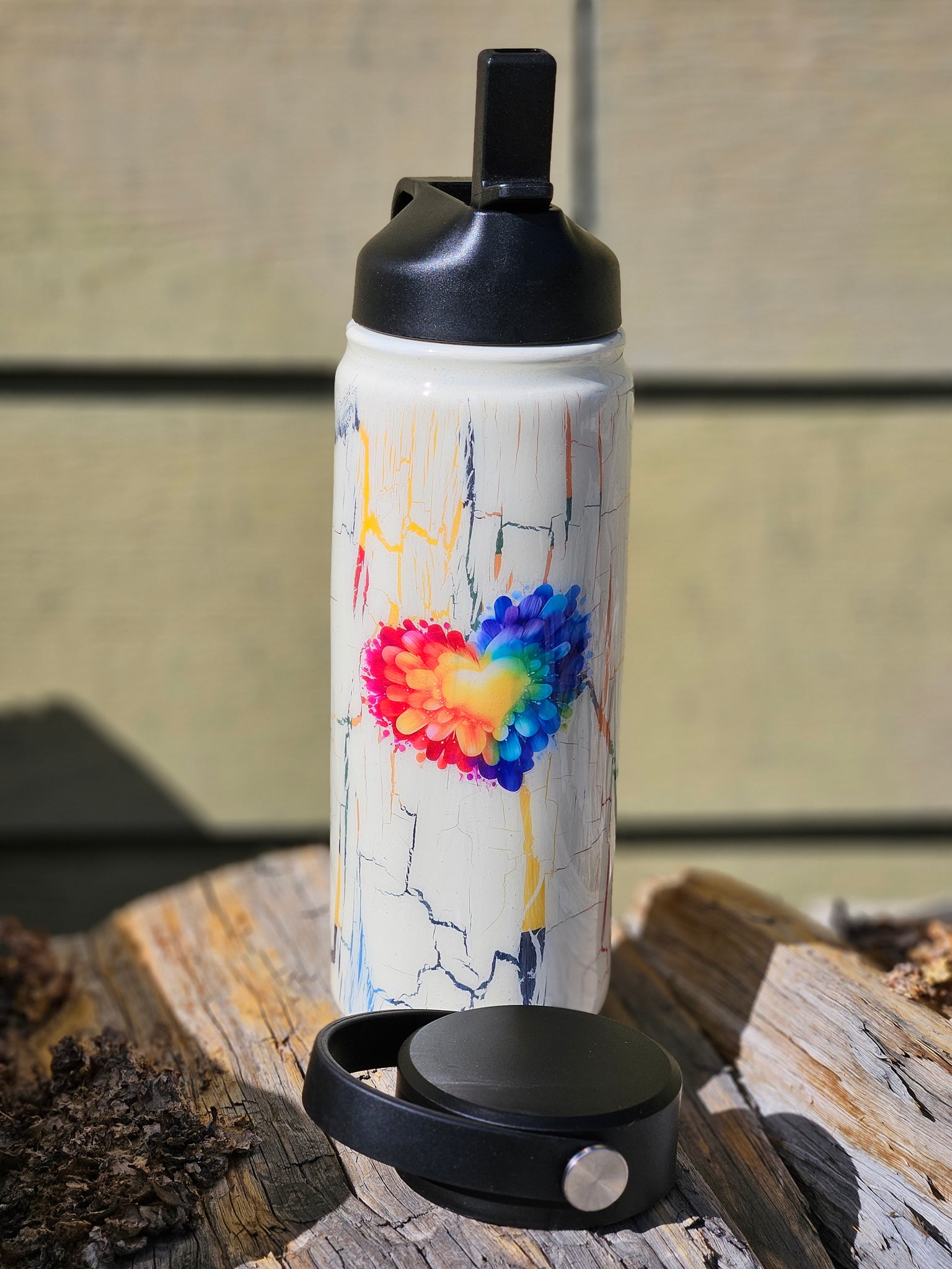 #306 Water Bottle ~ 18 oz-2 lids