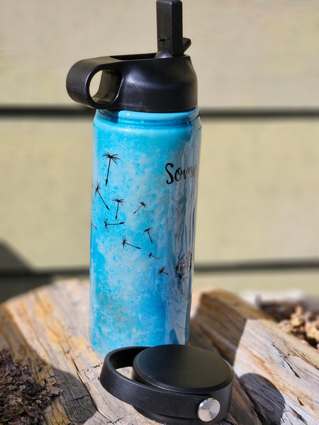 #307 Water Bottle ~ 18 oz-2 lids