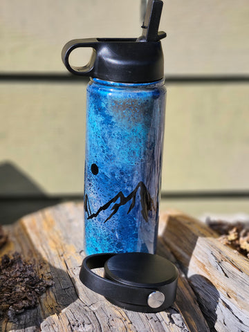 #308 Water Bottle ~ 18 oz-2 lids