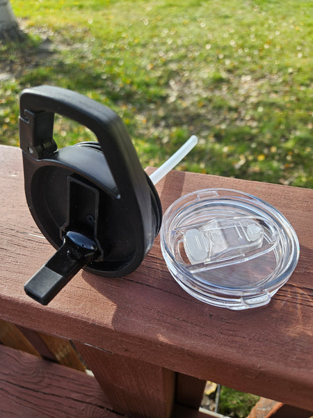 #405 Tumbler ~ 15 oz - 2 lids - coffee