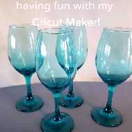 Glass, Wine set of 4 - Blue - to Customize