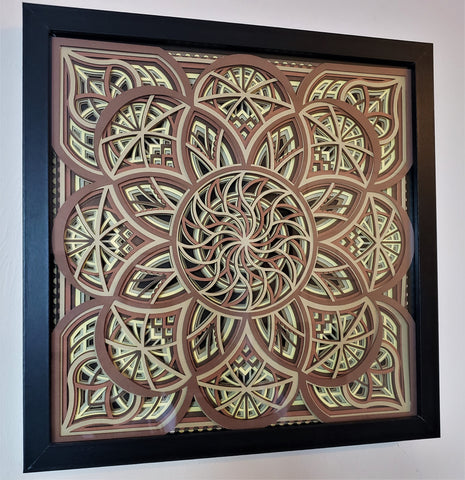 Mandala - 12" x 12" - Intricate Wood