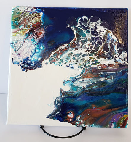 10" x 10" Pour - Navy Blown