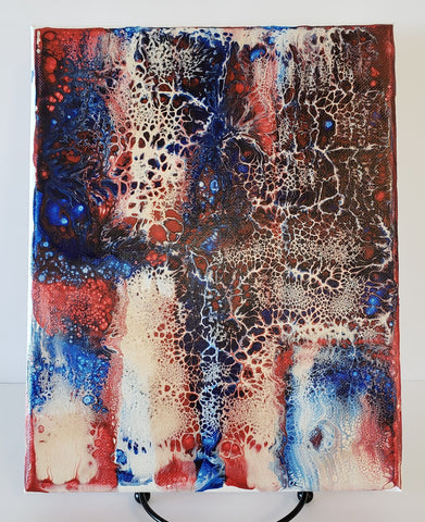 8" x 10" Pour - Red, White and Blue