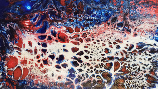 8" x 10" Pour - Red, White and Blue