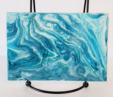 4" x 6" Pour - Light Blue Flow
