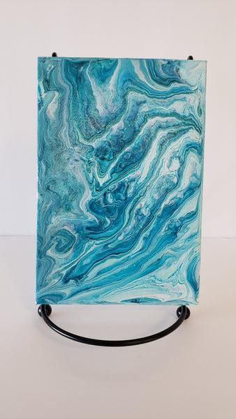 4" x 6" Pour - Light Blue Flow