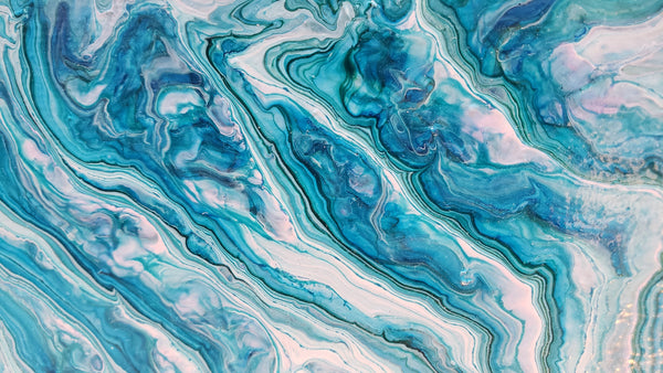4" x 6" Pour - Light Blue Flow