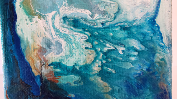 4" x 6" Pour - Blue Wave