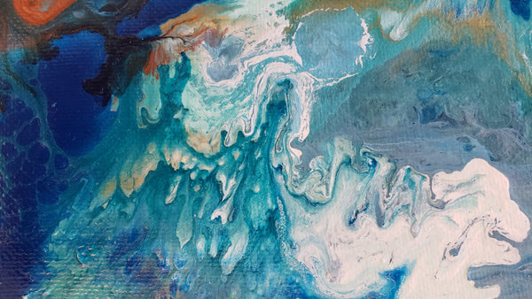 4" x 6" Pour - Blue Wave