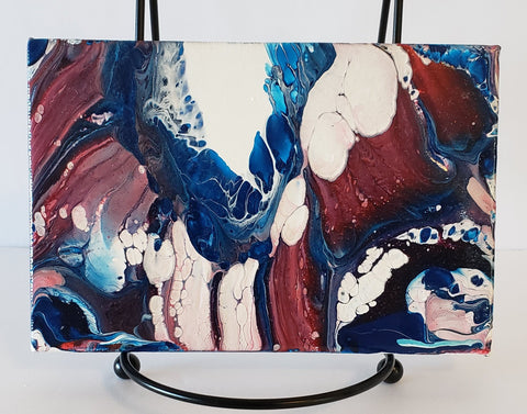 4" x 6" Pour - Red, Blue and White