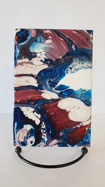 4" x 6" Pour - Red, Blue and White