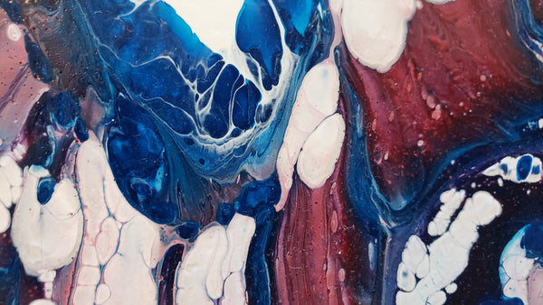 4" x 6" Pour - Red, Blue and White