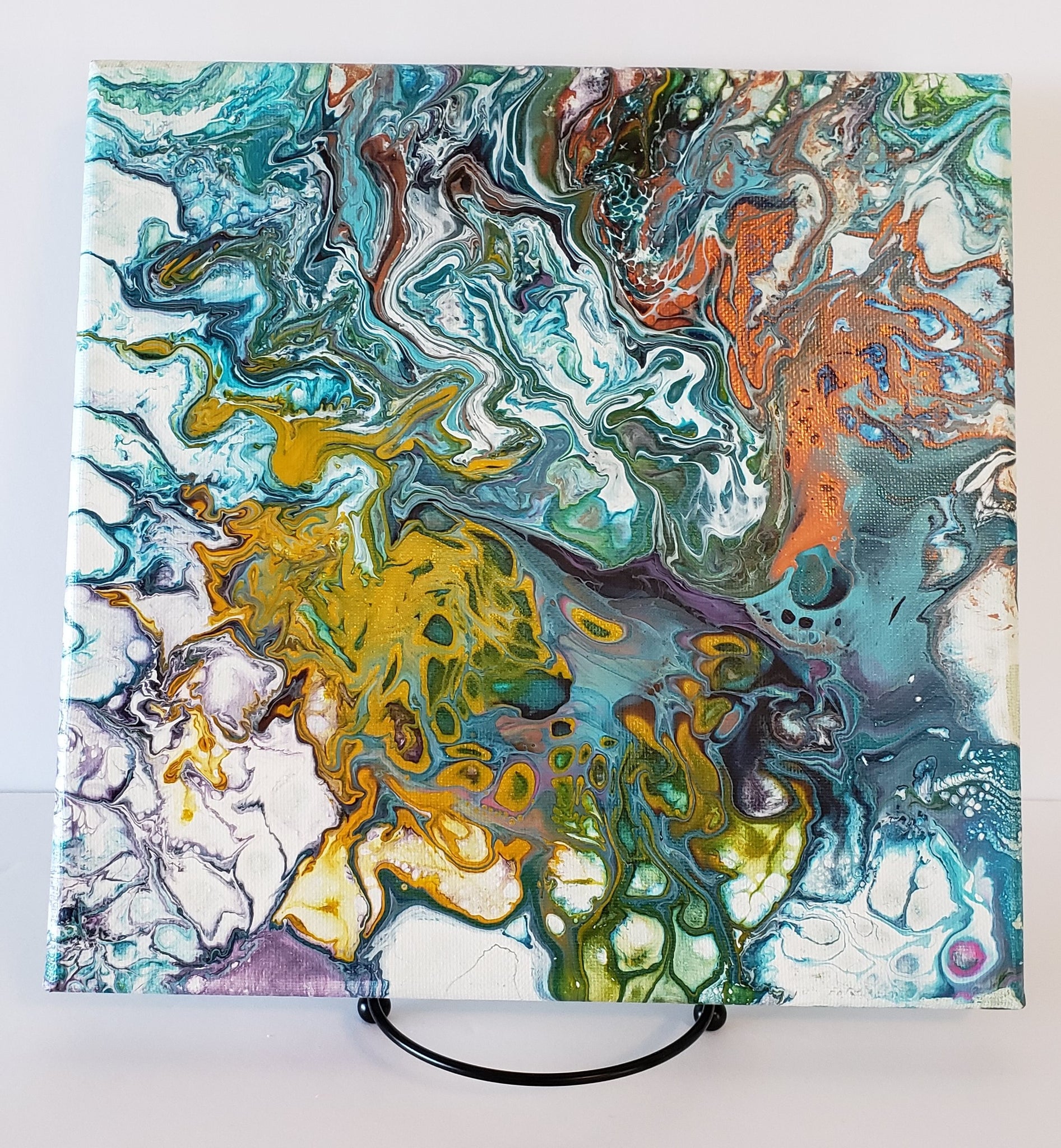 10" x 10" Pour - Colorful Swirl