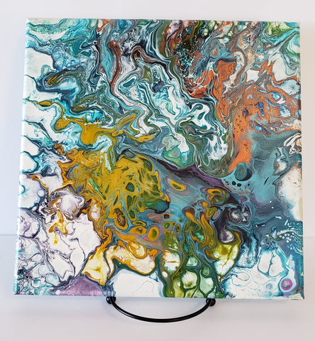 10" x 10" Pour - Colorful Swirl
