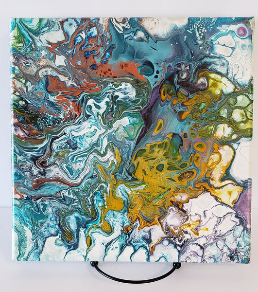 10" x 10" Pour - Colorful Swirl