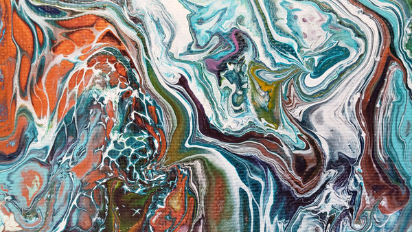 10" x 10" Pour - Colorful Swirl