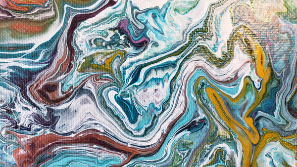 10" x 10" Pour - Colorful Swirl
