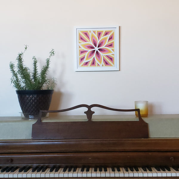 Mandala - 12" x 12" - Optical Flower, Happy