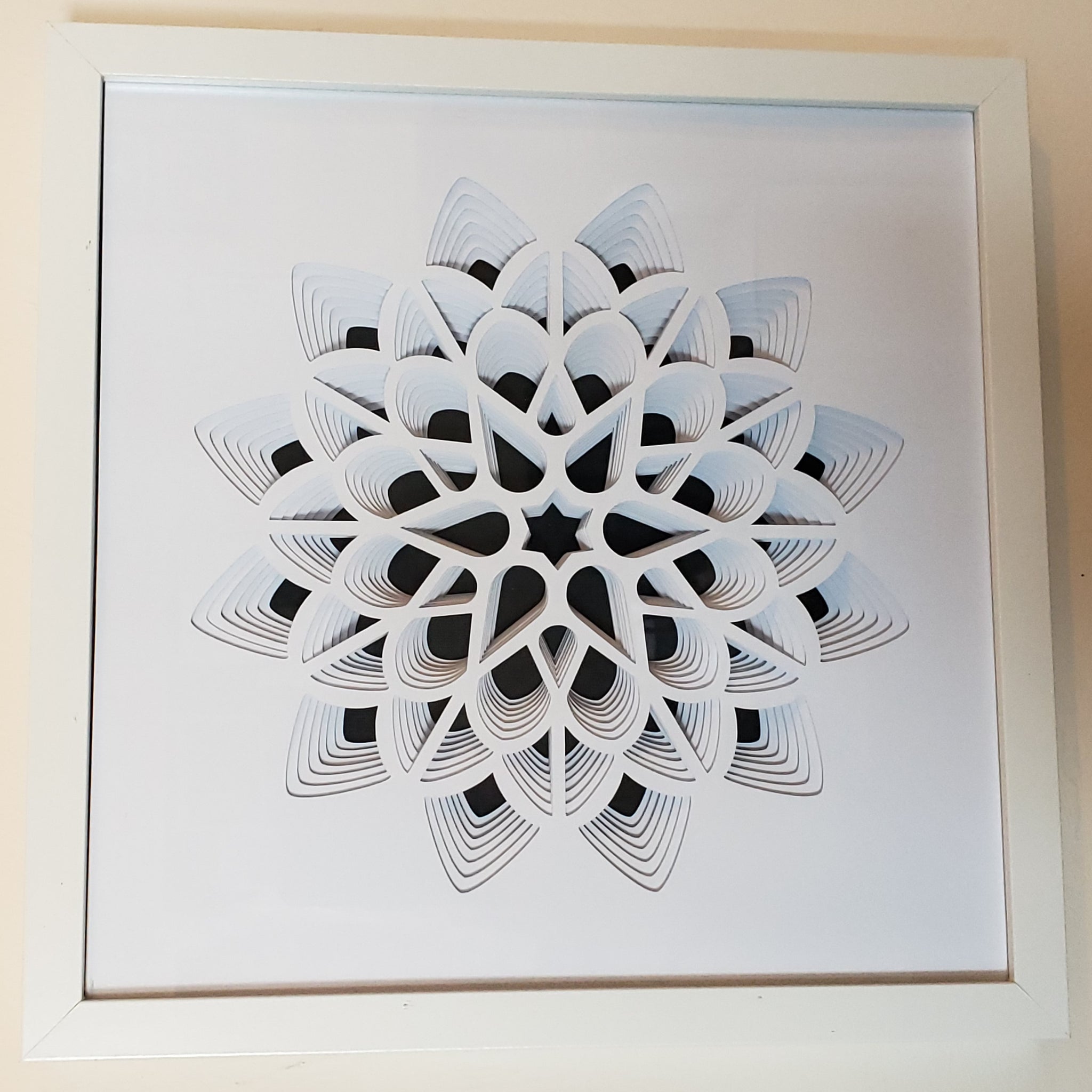 #06 Mandala - 12" x 12" - Snowflake, White
