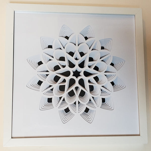 #06 Mandala - 12" x 12" - Snowflake, White