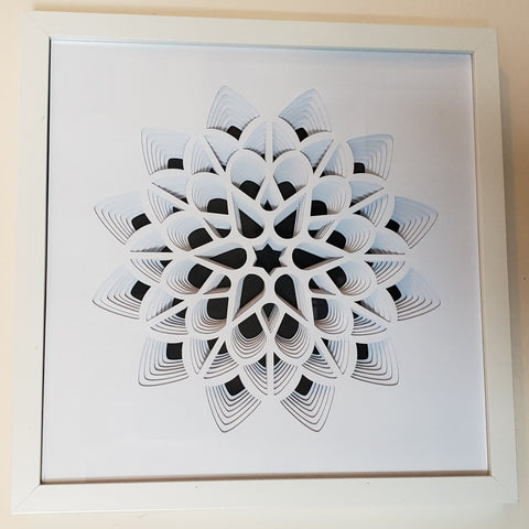 #06 Mandala - 12" x 12" - Snowflake, White