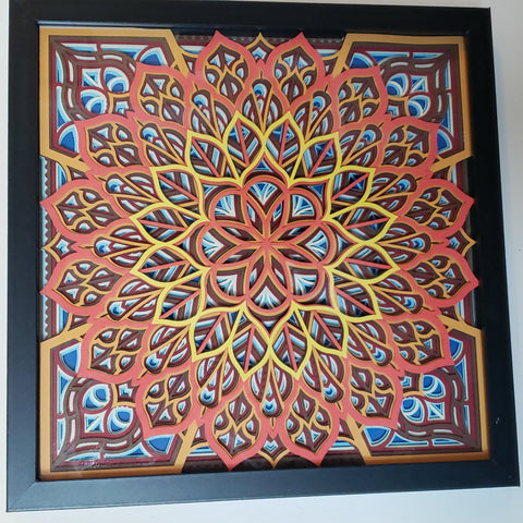 Mandala - 12" x 12" - Intricate Fall Wheel
