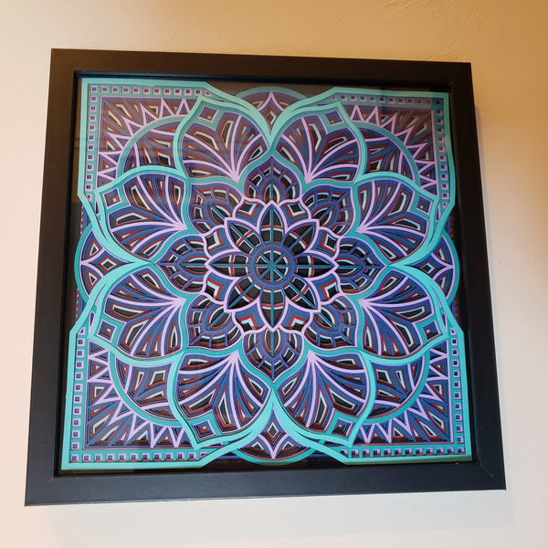 Mandala - 12" x 12" - Seafoam Flower