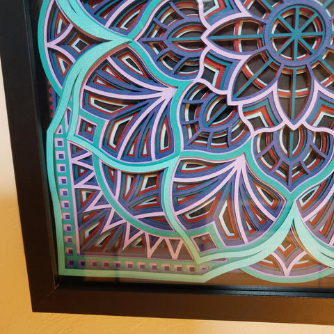 Mandala - 12" x 12" - Seafoam Flower